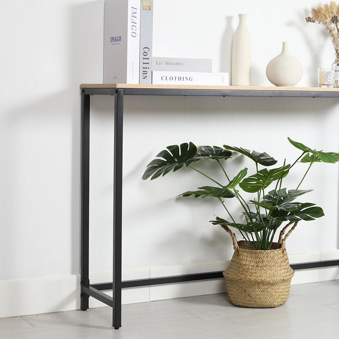 Rome Industrial Style Console Table Oak