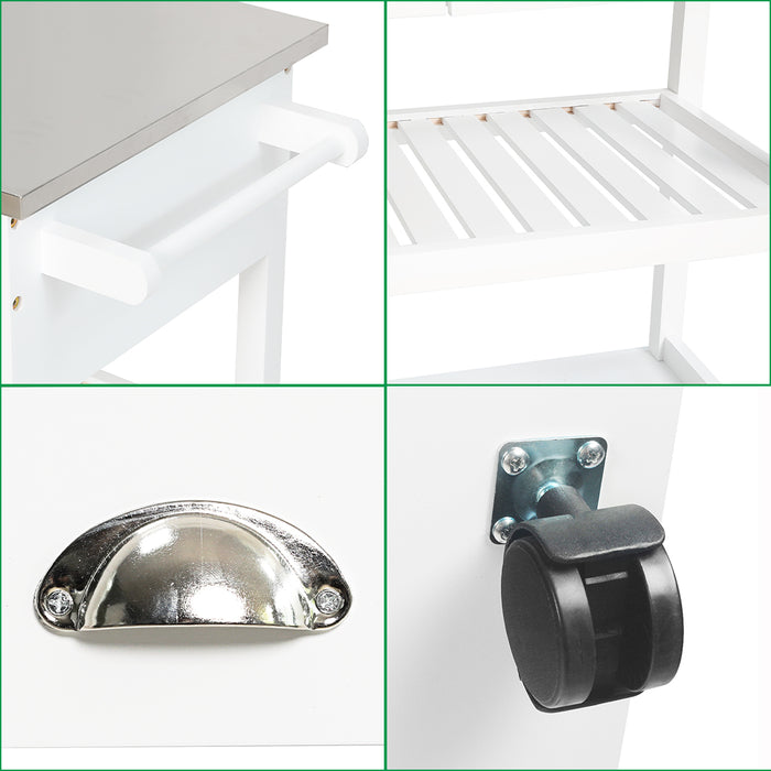 Eames Kitchen Island Trolley Cart White