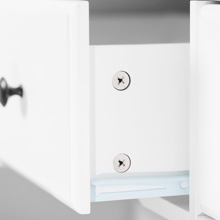 Madison 2 Door 6 Drawer Solid Wood Top Buffet Sideboard White