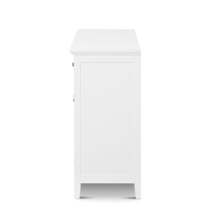 Mission 3 Drawer 2 Door Buffet Sideboard with Wine Rack White
