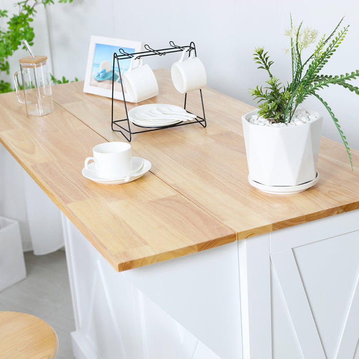 Norman Kitchen Bar Island On Wheels Drop Leaf Bench Table Buffet Cart Sideboard Cabinet Rolling