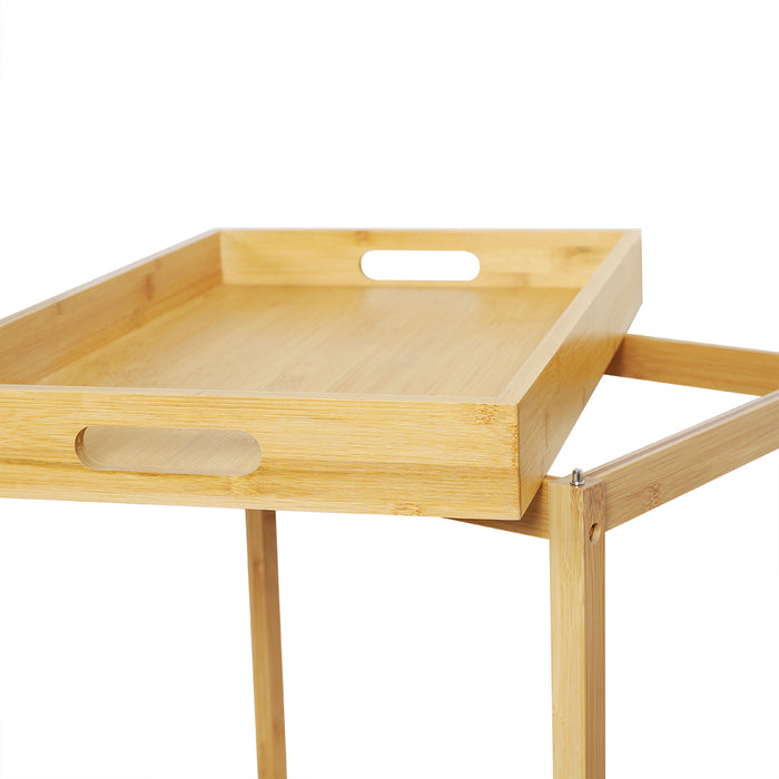 Colin Bamboo 2-Tier Kitchen Serving Cart Trolley Natural