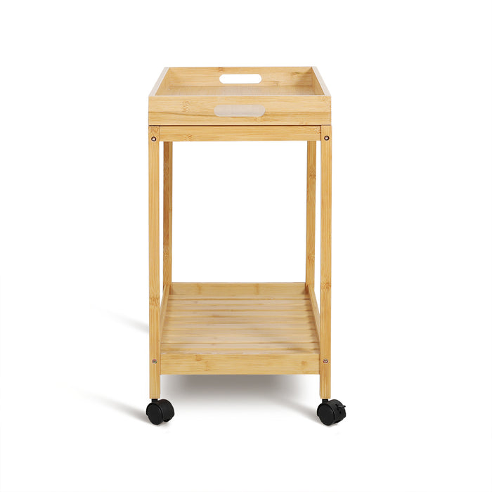 Colin Bamboo 2-Tier Kitchen Serving Cart Trolley Natural