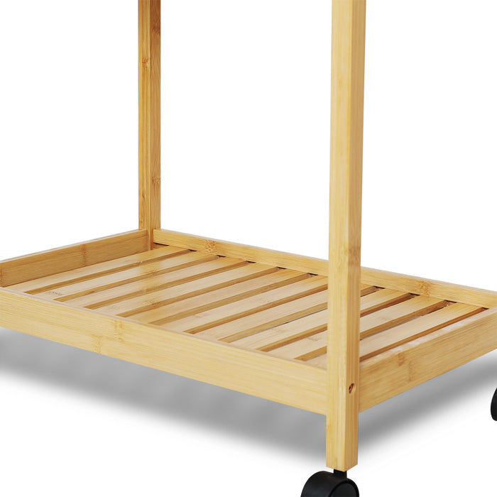 Colin Bamboo 2-Tier Kitchen Serving Cart Trolley Natural