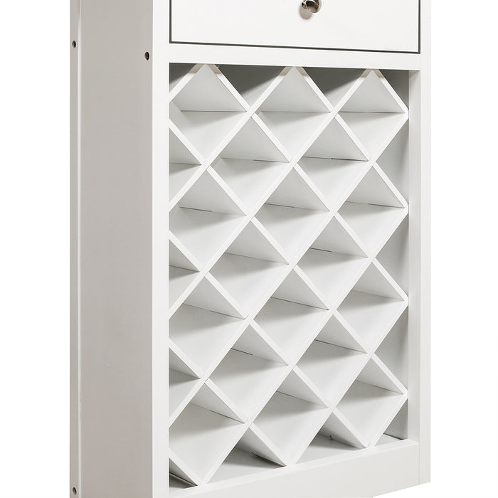 Hamptons Wine Cabinet with Drawer White