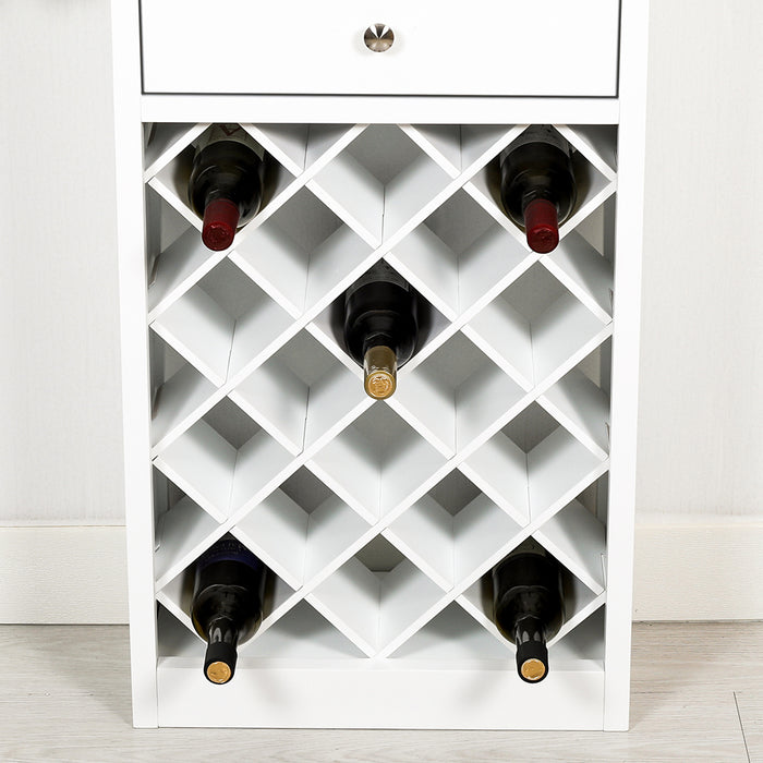 Hamptons Wine Cabinet with Drawer White
