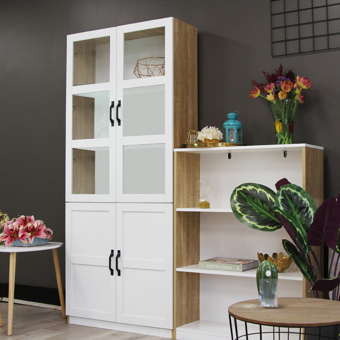 Hekman Display Bookcase Cabinet with Doors White