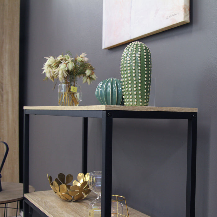 Rome Industrial Style 3-Tier Storage Bookshelf Oak