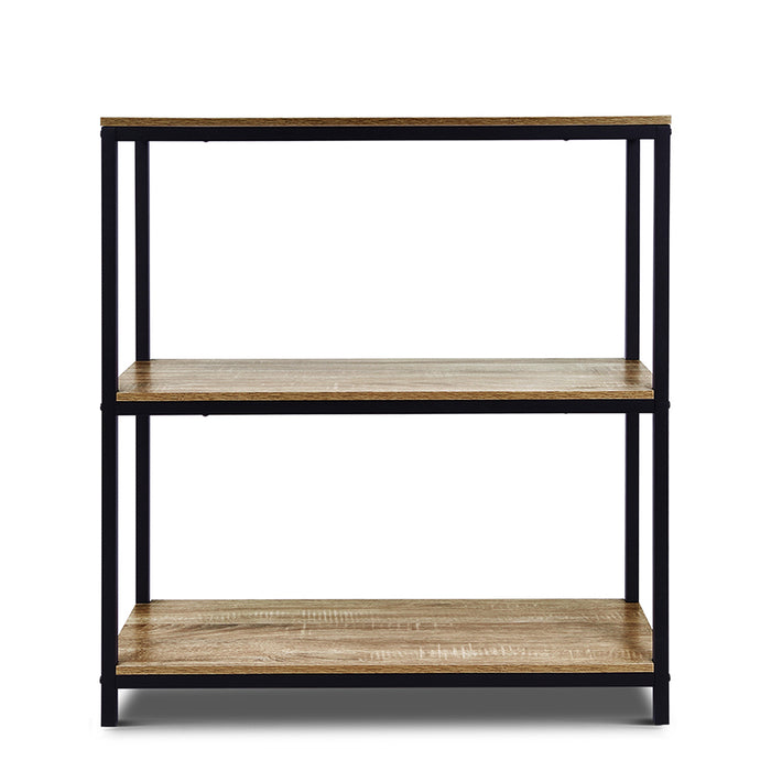 Rome Industrial Style 3-Tier Storage Bookshelf Oak