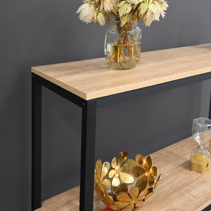 Rome Industrial Style 3-Tier Storage Bookshelf Oak