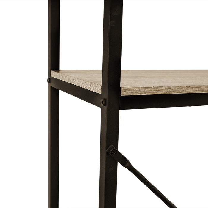 Rome Industrial Style 5-Tier Storage Bookshelf Oak