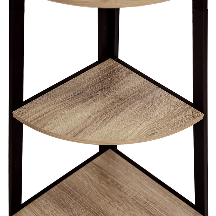 Rome Industrial Style 5 Tier Corner Shelf Oak