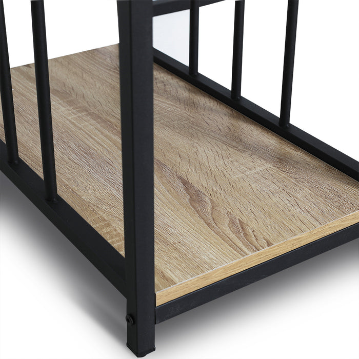 Rome Industrial Style Computer Desk Oak