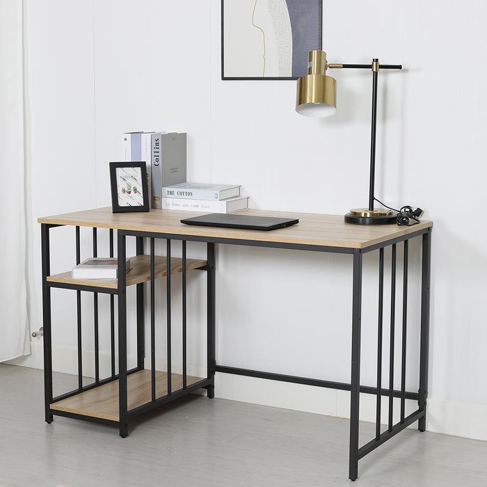 Rome Industrial Style Computer Desk Oak