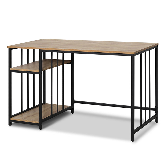 Rome Industrial Style Computer Desk Oak