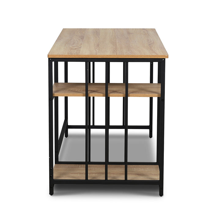 Rome Industrial Style Computer Desk Oak