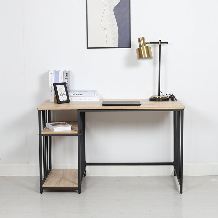 Rome Industrial Style Computer Desk Oak