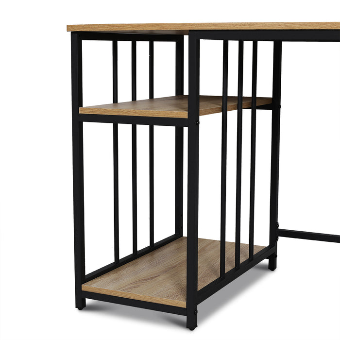 Rome Industrial Style Computer Desk Oak