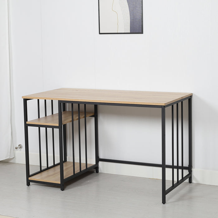 Rome Industrial Style Computer Desk Oak