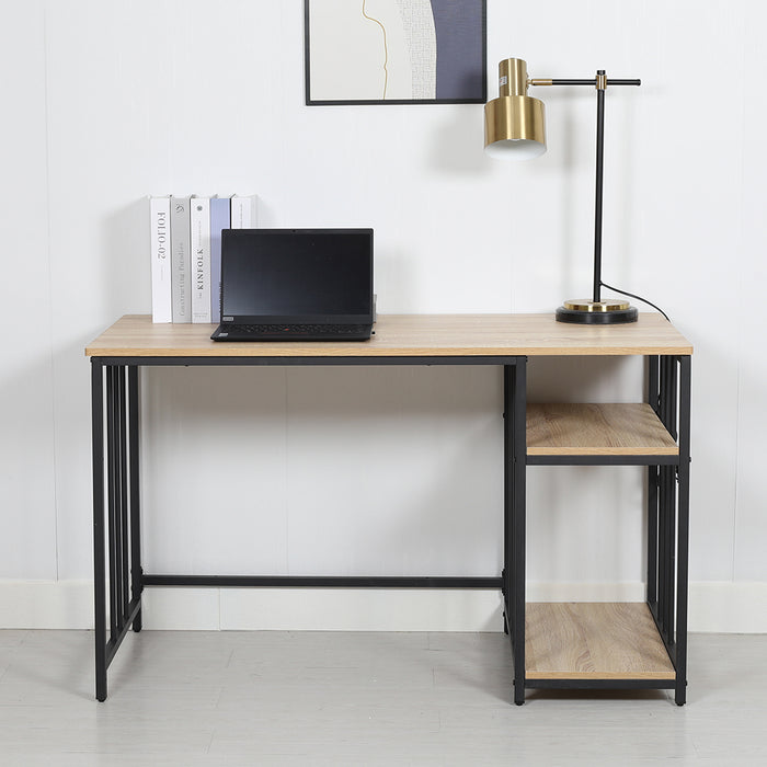 Rome Industrial Style Computer Desk Oak