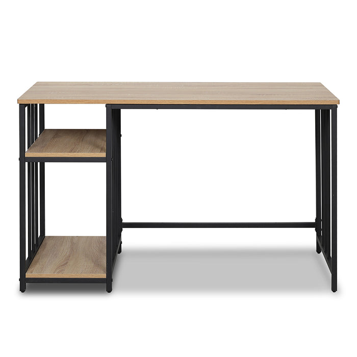 Rome Industrial Style Computer Desk Oak