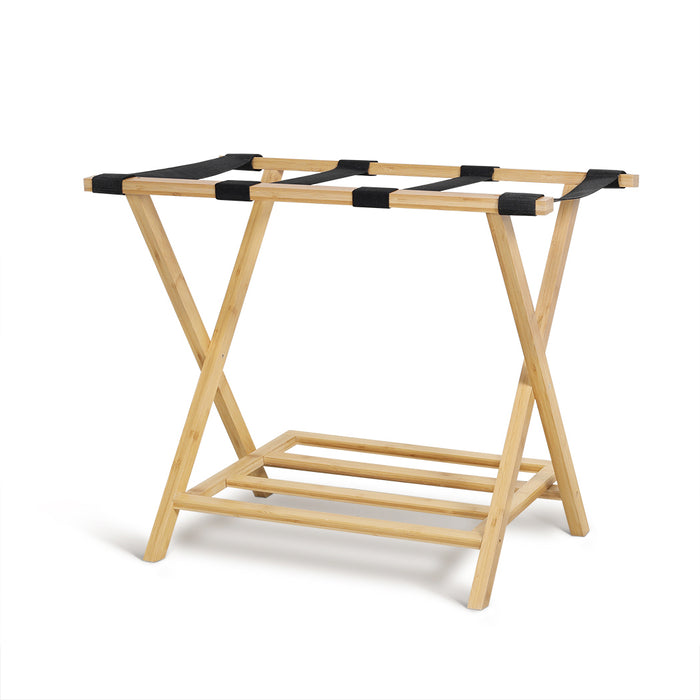 Colin Bamboo Folding Luggage Rack Natural