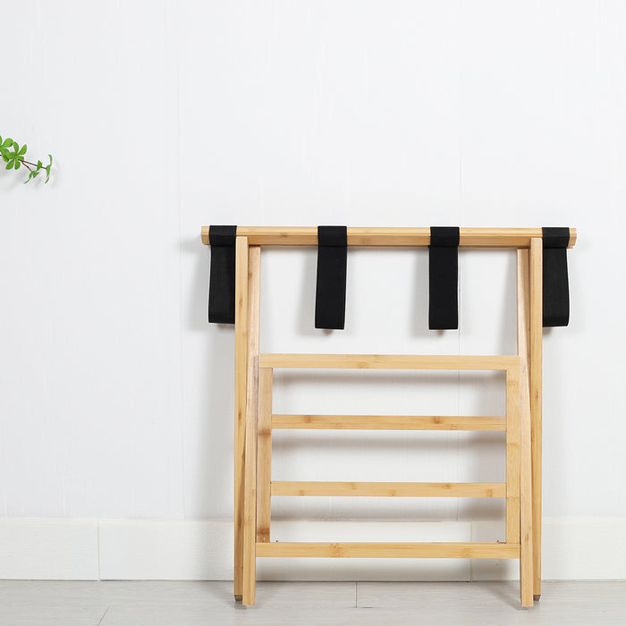 Colin Bamboo Folding Luggage Rack Natural