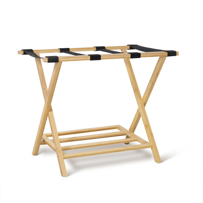 Colin Bamboo Folding Luggage Rack Natural
