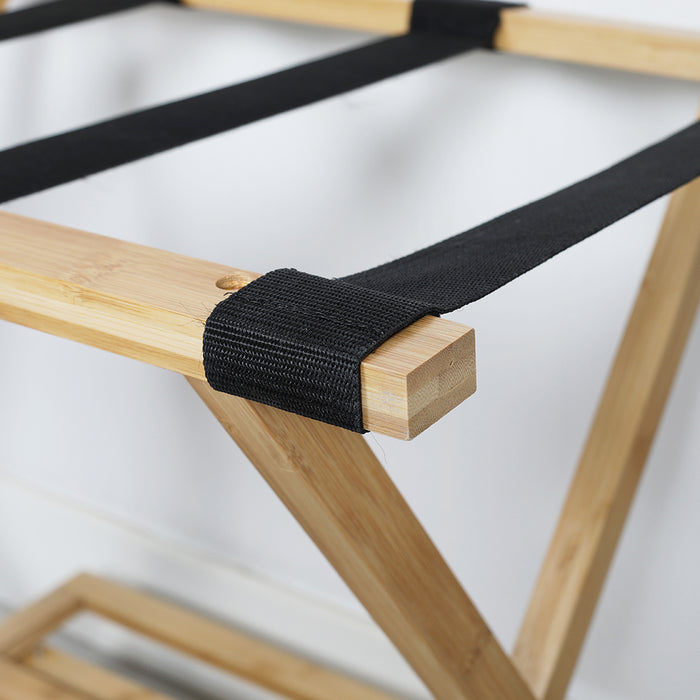 Colin Bamboo Folding Luggage Rack Natural