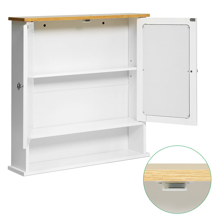 Auston Double Door Mirrored Bathroom Cabinet