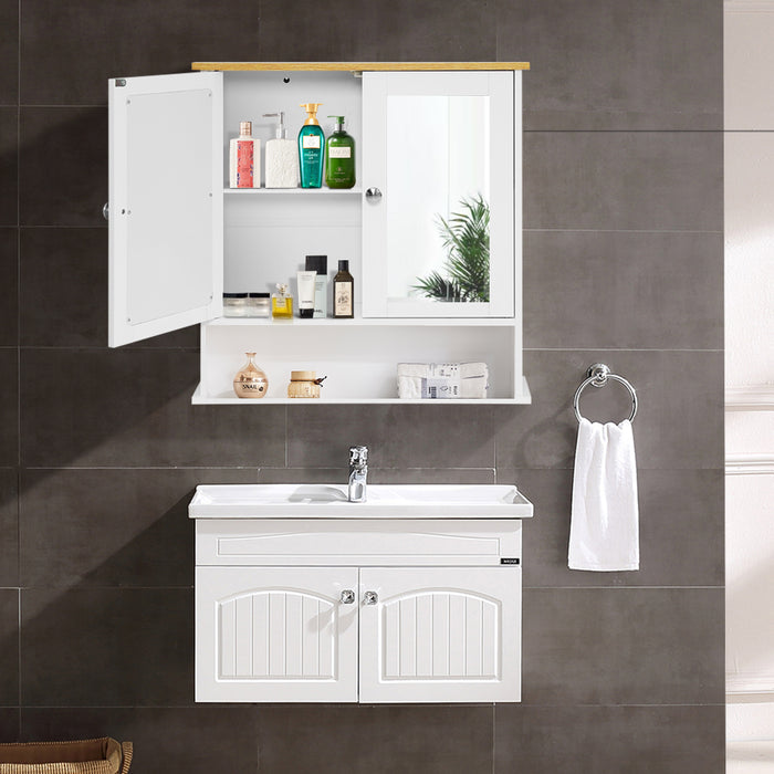 Auston Double Door Mirrored Bathroom Cabinet