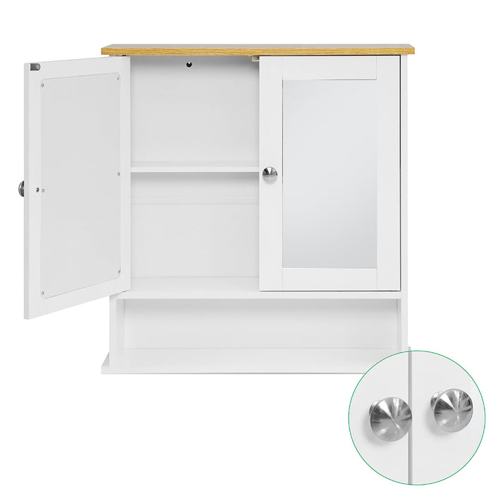 Auston Double Door Mirrored Bathroom Cabinet