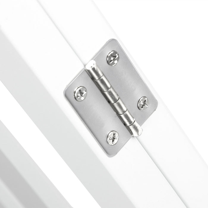 Freestanding Wooden Pet Gate 4 Panel Foldable Fence White