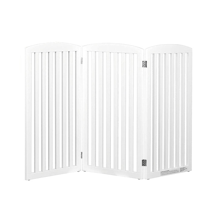 Wooden Freestanding Pet Gate 3 Panels White