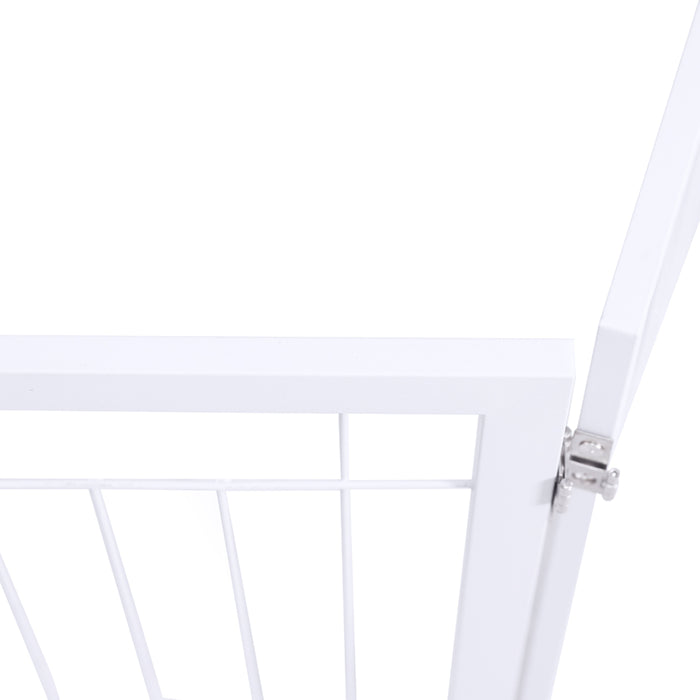 Freestanding Metal Pet Gate 3 Panel Foldable Fence White