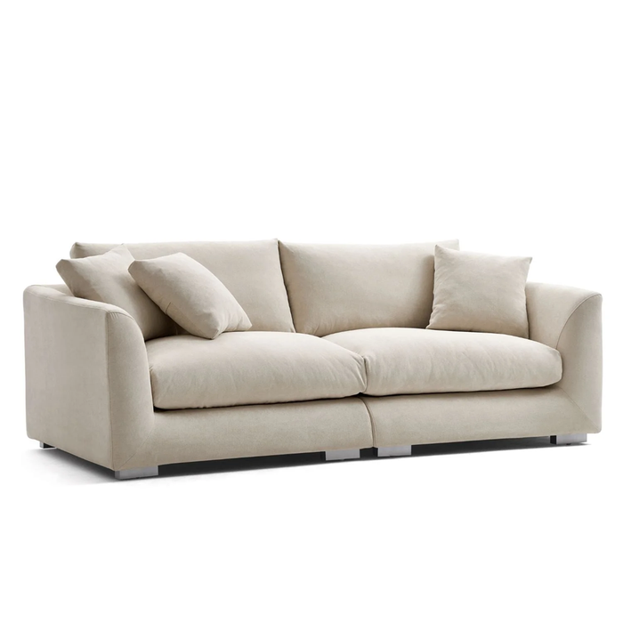 Harmony 3 Seater Fabric Sofa Cream