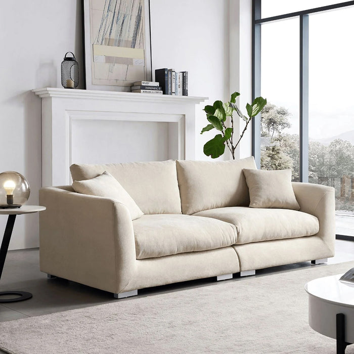 Harmony 3 Seater Fabric Sofa Cream