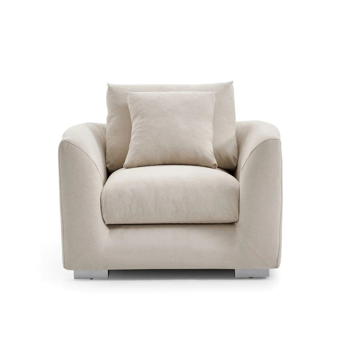 Harmony Fabric Single Sofa Cream