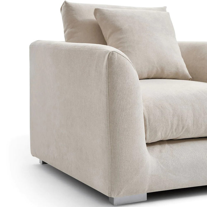 Harmony Fabric Single Sofa Cream