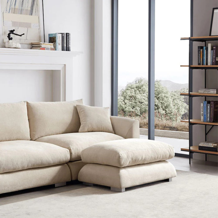 Harmony Fabric Ottoman Cream