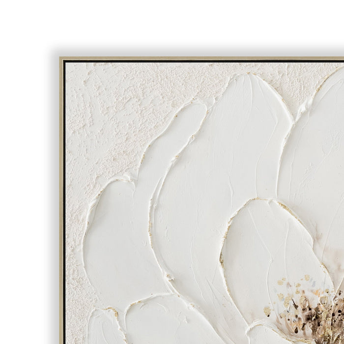 Blanche Bloom 80 x 80cm Framed Canvas - Natural