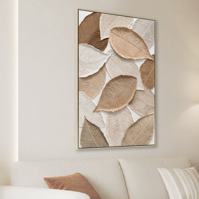 Leafeon 80 x 120cm Framed Canvas - Natural