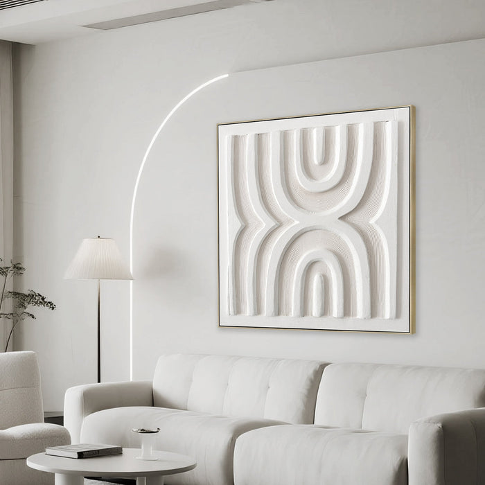 Lumo Arc 80 x 80cm Framed Canvas - Natural