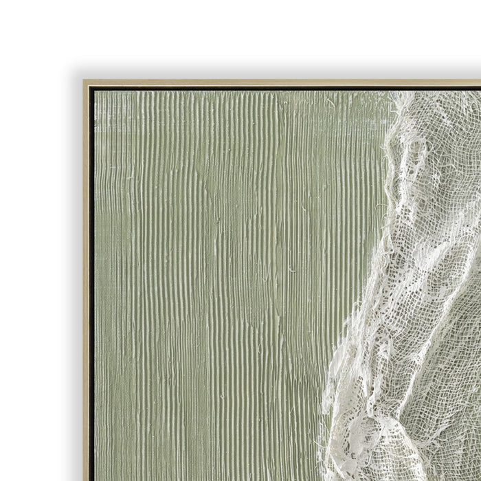 Verdelle Wave 80 x 100cm Framed Canvas - Natural