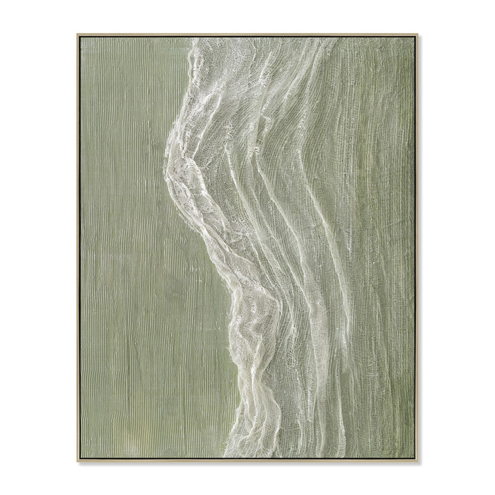Verdelle Wave 80 x 100cm Framed Canvas - Natural
