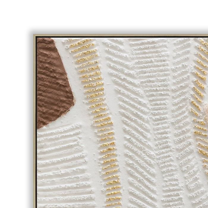 Sienna Linea Style A 100 x 100cm Framed Canvas - Natural