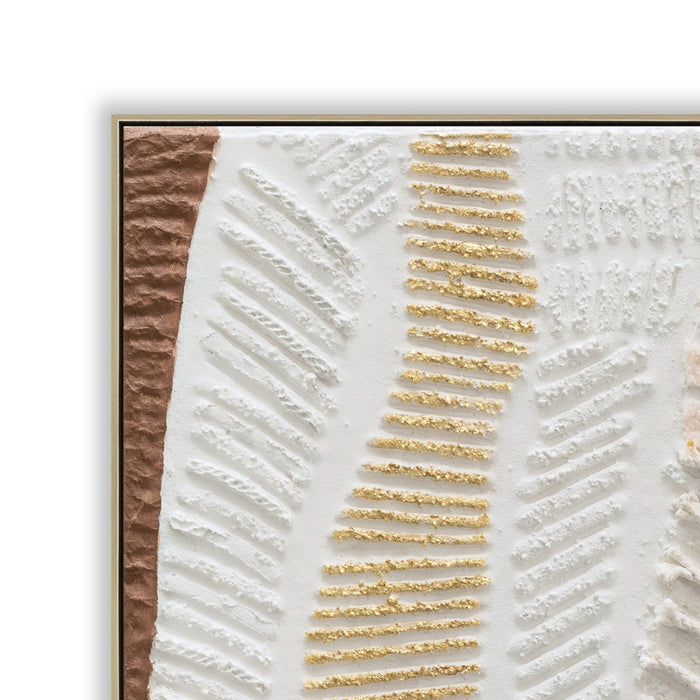 Sienna Linea Style B 100 x 100cm Framed Canvas - Natural