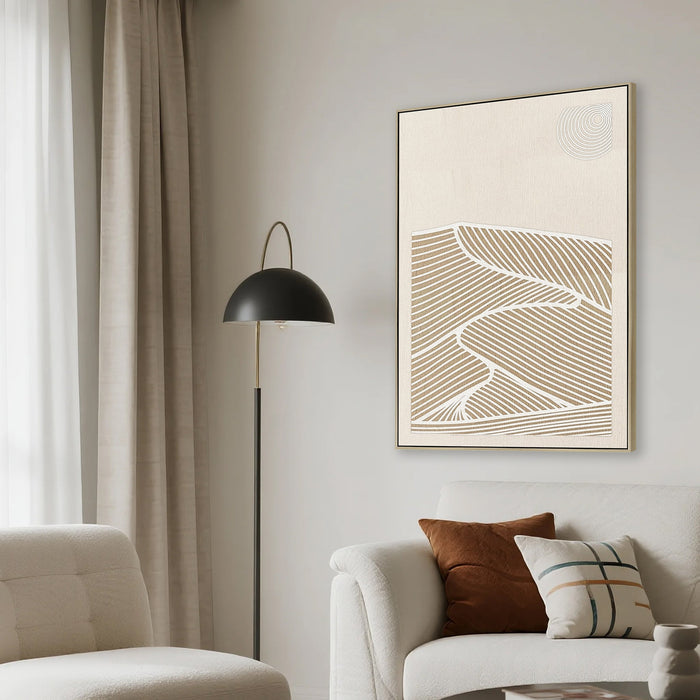 Serra Beige 80 x 120cm Framed Canvas - Natural