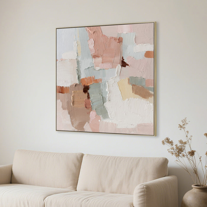 Mirae 100 x 100cm Framed Canvas - Natural