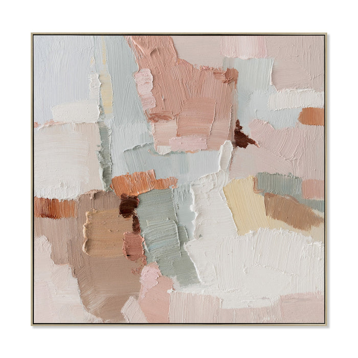 Mirae 100 x 100cm Framed Canvas - Natural